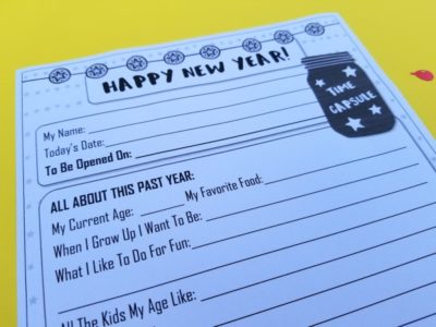 Free New Years Time Capsule Printables For Kids - PK1Kids