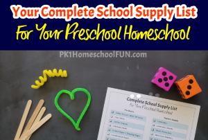 Here’s a list of school supplies to stock up on to give you everything you need for a great start to your preschooler’s homeschool experience.