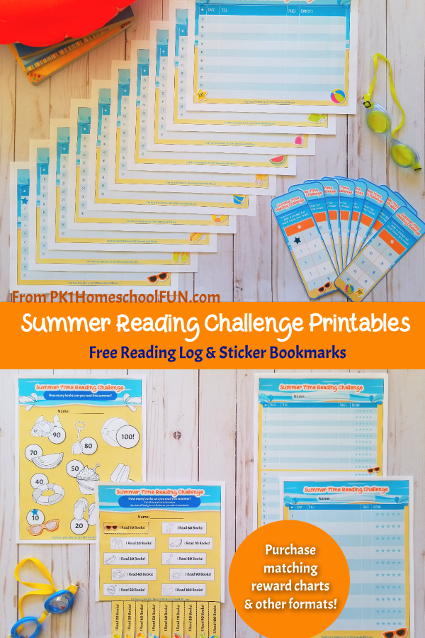 Inspire some fun summer reading with these adorable summer reading challenge printables. Great for a 100 Book Challenge or less, these free printables will add some fun to your child’s summer reading goals. #freeprintable #summerreading #reading #readinglog