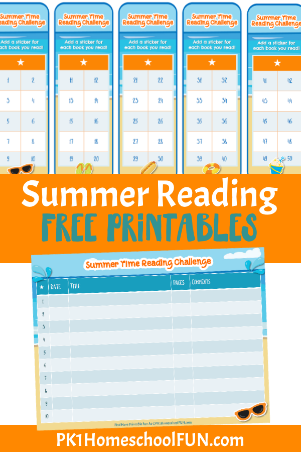 Free Summer Reading Printables & 100 Book Challenge - PK1Kids