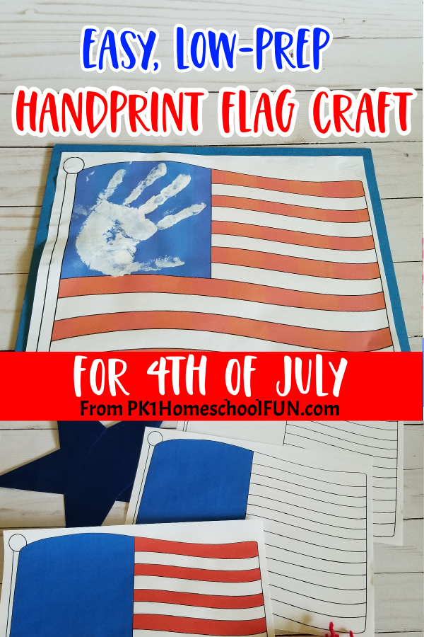 4th of July craft for kids easy low prep handprint flag craft.