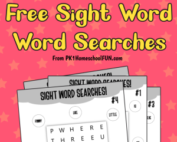 sight word word searches