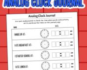 Journal for telling time read analog clocks