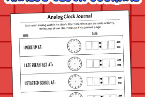 Journal for telling time read analog clocks