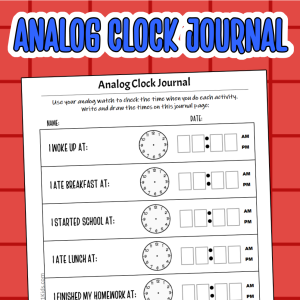 Journal for telling time read analog clocks