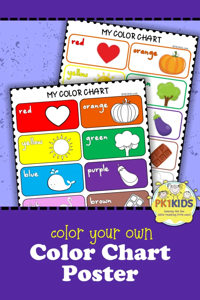 A preschool color chart your child can color themselves.