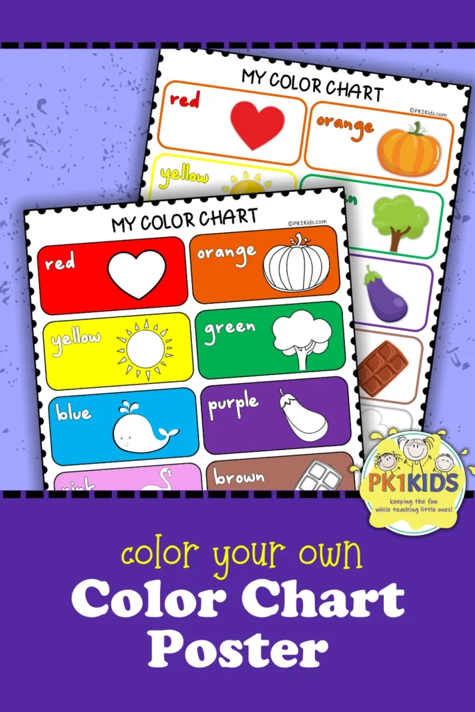 Color Your Own Preschool Color Chart & Poster PK1Kids