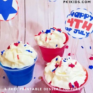Easy 4th of July Jello Cups With Printable Dessert Toppers