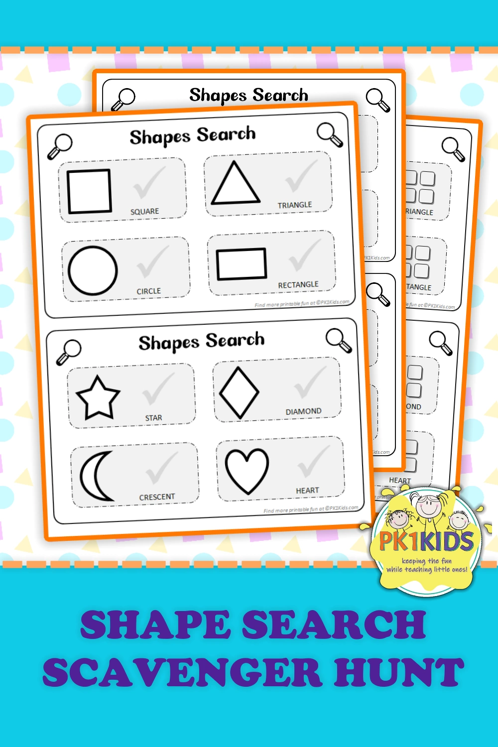 Free Shapes Search Scavenger Hunt Printable PK1Kids