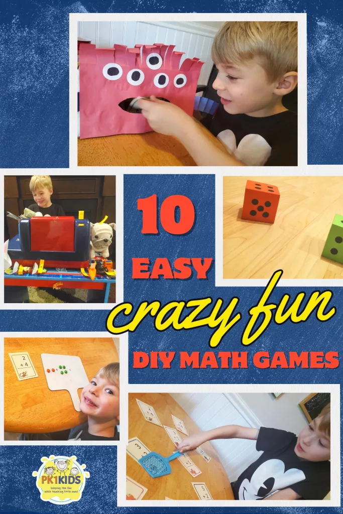 Here are 10 easy, crazy fun, DIY math games for homeschooling preschool & kindergarten