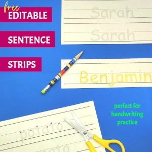 Free Editable Handwriting Sentence Strips